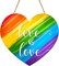 Pride Decorations Pride Wreath for Front Door Love is Love Door Sign Rainbow Decorations Rainbow Wreath LGBTQ Gay Lesbian Wooden Door Decor for Indoor Wall Home Decor